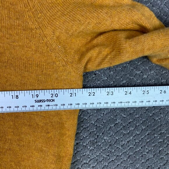J. Crew Rugged Merino Sweater Women's Large Mustard Yellow Orange Crewneck Wool - Picture 9 of 10
